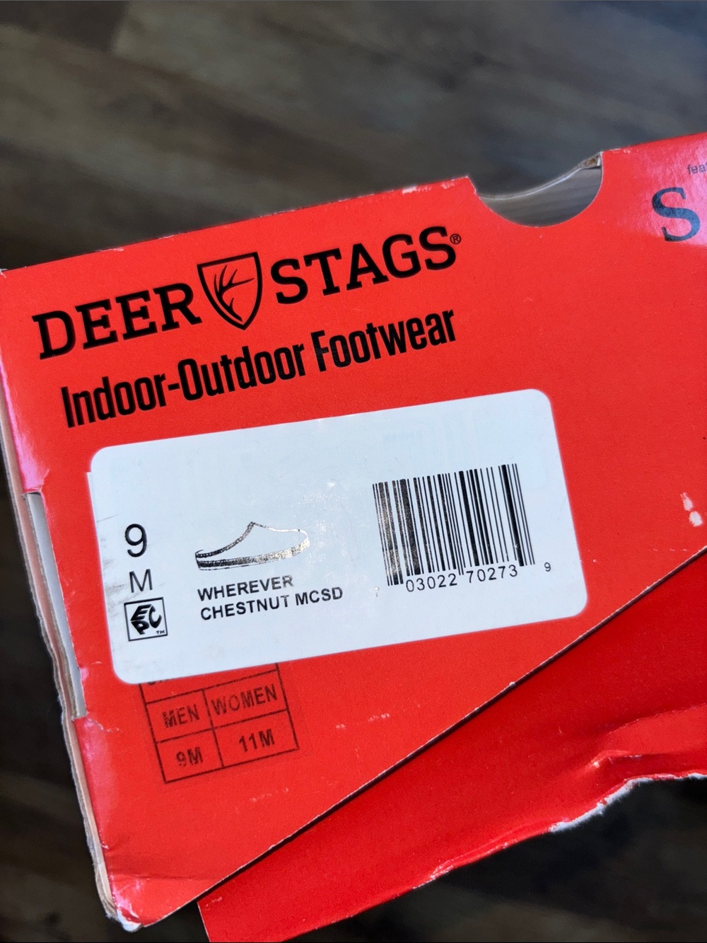 Deer Stags Chestnut Slip-On Indoor-Outdoor Slippers, M9 W11 - Picture 3 of 4